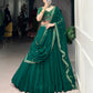 Lorenvalley Fashion Green Georgette Thread Embroidery Work Belt Lehenga Choli with Dupatta | Swadesiicart
