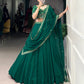 Lorenvalley Fashion Green Georgette Thread Embroidery Work Belt Lehenga Choli with Dupatta | Swadesiicart
