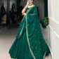 Lorenvalley Fashion Green Georgette Thread Embroidery Work Belt Lehenga Choli with Dupatta | Swadesiicart