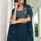 Anaita Teal Blue Georgette Stitched Lehenga Choli With Sequence & Thread Work