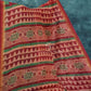Mix of Orange and Teracotta Red Printed Semi Chanderi Saree By Gayathri Reddy Designer Studio | Swadesiicart