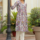 Vaasva Women Cream Printed Kurta Set With Solid Pants | Swadesiicart