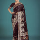 Monjolika Fashion Gorgeous Maroon Woven Banarasi Designer Satin Silk Saree | Swadesiicart