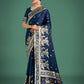 Monjolika Fashion Gorgeous Blue Woven Banarasi Designer Satin Silk Saree | Swadesiicart