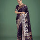 Monjolika Fashion Gorgeous Purple Woven Banarasi Designer Satin Silk Saree | Swadesiicart