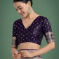 Monjolika Fashion Gorgeous Purple Woven Banarasi Designer Satin Silk Saree | Swadesiicart