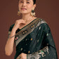 Monjolika Fashion Gorgeous Dark Green Woven Banarasi Designer Satin Silk Saree | Swadesiicart