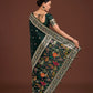 Monjolika Fashion Gorgeous Dark Green Woven Banarasi Designer Satin Silk Saree | Swadesiicart