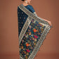 Monjolika Fashion Gorgeous Dark Teal Woven Banarasi Designer Satin Silk Saree | Swadesiicart