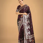 Monjolika Fashion Gorgeous Wine Woven Banarasi Designer Satin Silk Saree | Swadesiicart