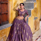 Lorenvalley Fashion Lavender Crush Sequins and Thread Embroidery Work Lehenga Choli with Dupatta - Swadesiicart