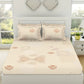 SPACES Pattern Art Cream Printed Egyptian Cotton 350 TC King Bedsheet & 4 Pillow Covers - Swadesiicart