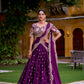 Lorenvalley Fashion Purple Rangoli Crush Sequins and Thread Embroidery Work Lehenga Choli with Dupatta - Swadesiicart