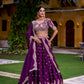 Lorenvalley Fashion Purple Rangoli Crush Sequins and Thread Embroidery Work Lehenga Choli with Dupatta - Swadesiicart