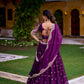 Lorenvalley Fashion Purple Rangoli Crush Sequins and Thread Embroidery Work Lehenga Choli with Dupatta - Swadesiicart
