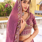 Lorenvalley Fashion Lavender Crush Silk Sequins and Thread Embroidery Work Lehenga Choli with Dupatta - Swadesiicart