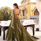 Lorenvalley Fashion Mehendi Crush Silk Sequins and Thread Embroidery Work Lehenga Choli with Dupatta - Swadesiicart