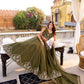 Lorenvalley Fashion Mehendi Crush Silk Sequins and Thread Embroidery Work Lehenga Choli with Dupatta - Swadesiicart