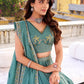 Lorenvalley Fashion Skyblue Crush Silk Sequins and Thread Embroidery Work Lehenga Choli with Dupatta - Swadesiicart