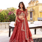 Lorenvalley Fashion Rust Crush Silk Sequins and Thread Embroidery Work Lehenga Choli with Dupatta - Swadesiicart