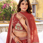 Lorenvalley Fashion Rust Crush Silk Sequins and Thread Embroidery Work Lehenga Choli with Dupatta - Swadesiicart