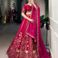 Lorenvalley Fashion Ranipink Natural Silk Sequins and Thread Embroidery Work Lehenga Choli with Dupatta - Swadesiicart