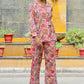 Vaasva Women Pink Printed Cord Set With Printed Pants - Swadesiicart