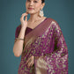 Monjolika Fashion Scintilla Purple Banarasi Satin Silk Meenakari zari weaving Pattern Saree | Swadesiicart