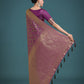 Monjolika Fashion Scintilla Purple Banarasi Satin Silk Meenakari zari weaving Pattern Saree | Swadesiicart