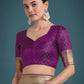 Monjolika Fashion Scintilla Purple Banarasi Satin Silk Meenakari zari weaving Pattern Saree | Swadesiicart