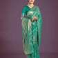 Monjolika Fashion Scintilla Turquoise Banarasi Satin Silk Meenakari zari weaving Pattern Saree | Swadesiicart