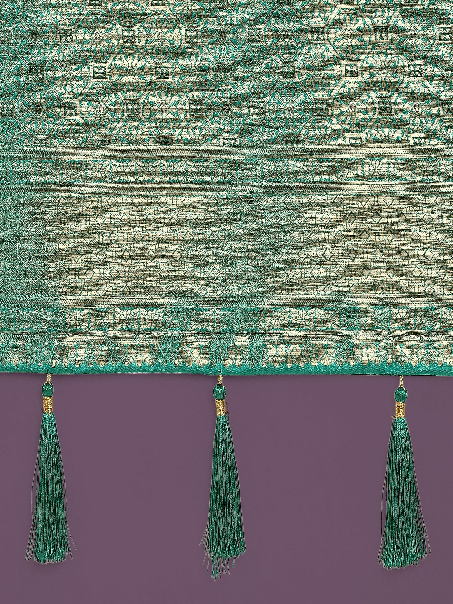 Monjolika Fashion Scintilla Turquoise Banarasi Satin Silk Meenakari zari weaving Pattern Saree | Swadesiicart
