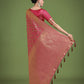 Monjolika Fashion Scintilla Magenta Banarasi Satin Silk Meenakari zari weaving Pattern Saree | Swadesiicart