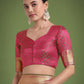 Monjolika Fashion Scintilla Magenta Banarasi Satin Silk Meenakari zari weaving Pattern Saree | Swadesiicart