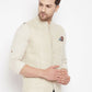 Even Apparels Beige Linen Men Woven Nehru Jacket | Swadesiicart