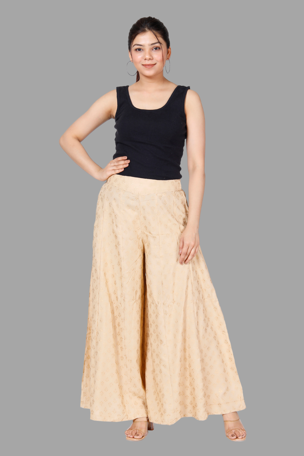 House of RP Women's Brown Rayon Printed Trousers | Swadesiicart