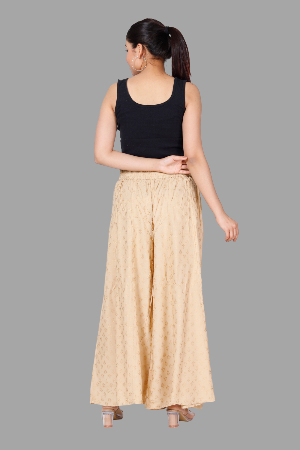 House of RP Women's Brown Rayon Printed Trousers | Swadesiicart