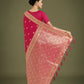 Monjolika Fashion Hot Pink With Gold Bordar Banarasi Woven Satin Saree | Swadesiicart