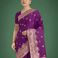 Monjolika Fashion Purple With Gold Bordar Banarasi Woven Satin Saree | Swadesiicart