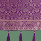Monjolika Fashion Purple With Gold Bordar Banarasi Woven Satin Saree | Swadesiicart