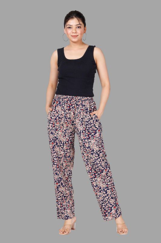House of RP Women's Multicolor Rayon Printed Trousers | Swadesiicart