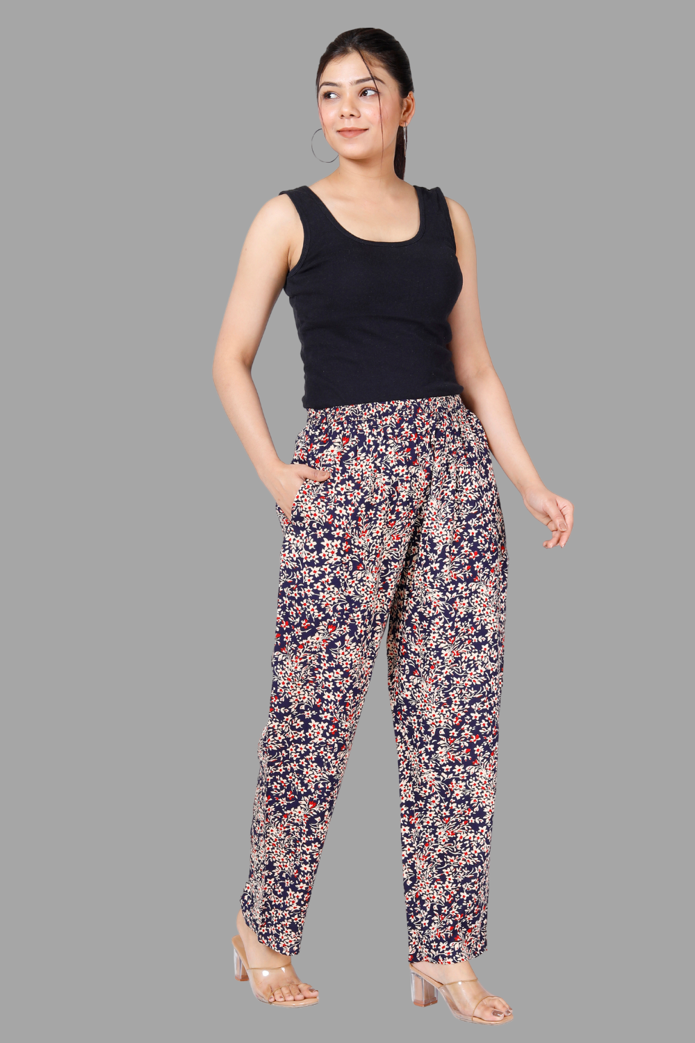 House of RP Women's Multicolor Rayon Printed Trousers | Swadesiicart