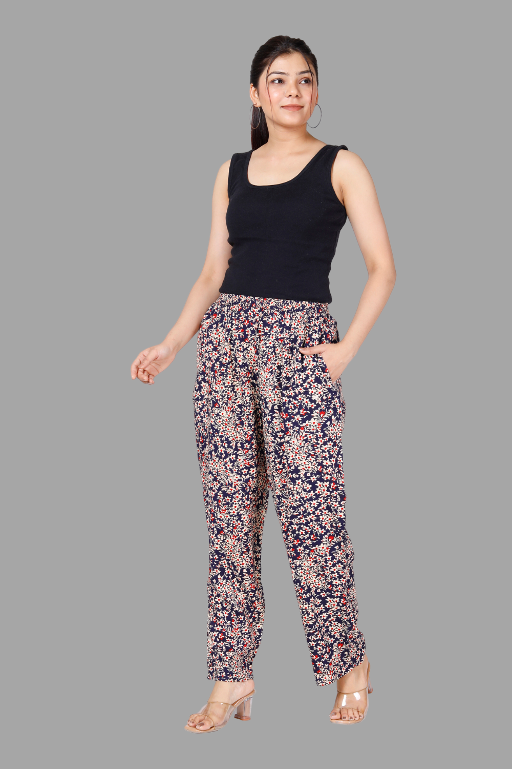 House of RP Women's Multicolor Rayon Printed Trousers | Swadesiicart