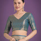 Monjolika Fashion Flattering Cyan blue Banarasi Satin Silk Zari Weaving Work Designer Saree | Swadesiicart