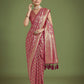 Monjolika Fashion Flattering Dark Pink Banarasi Satin Silk Zari Weaving Work Designer Saree | Swadesiicart