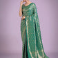 Monjolika Fashion Flattering Turquoise Banarasi Satin Silk Zari Weaving Work Designer Saree | Swadesiicart