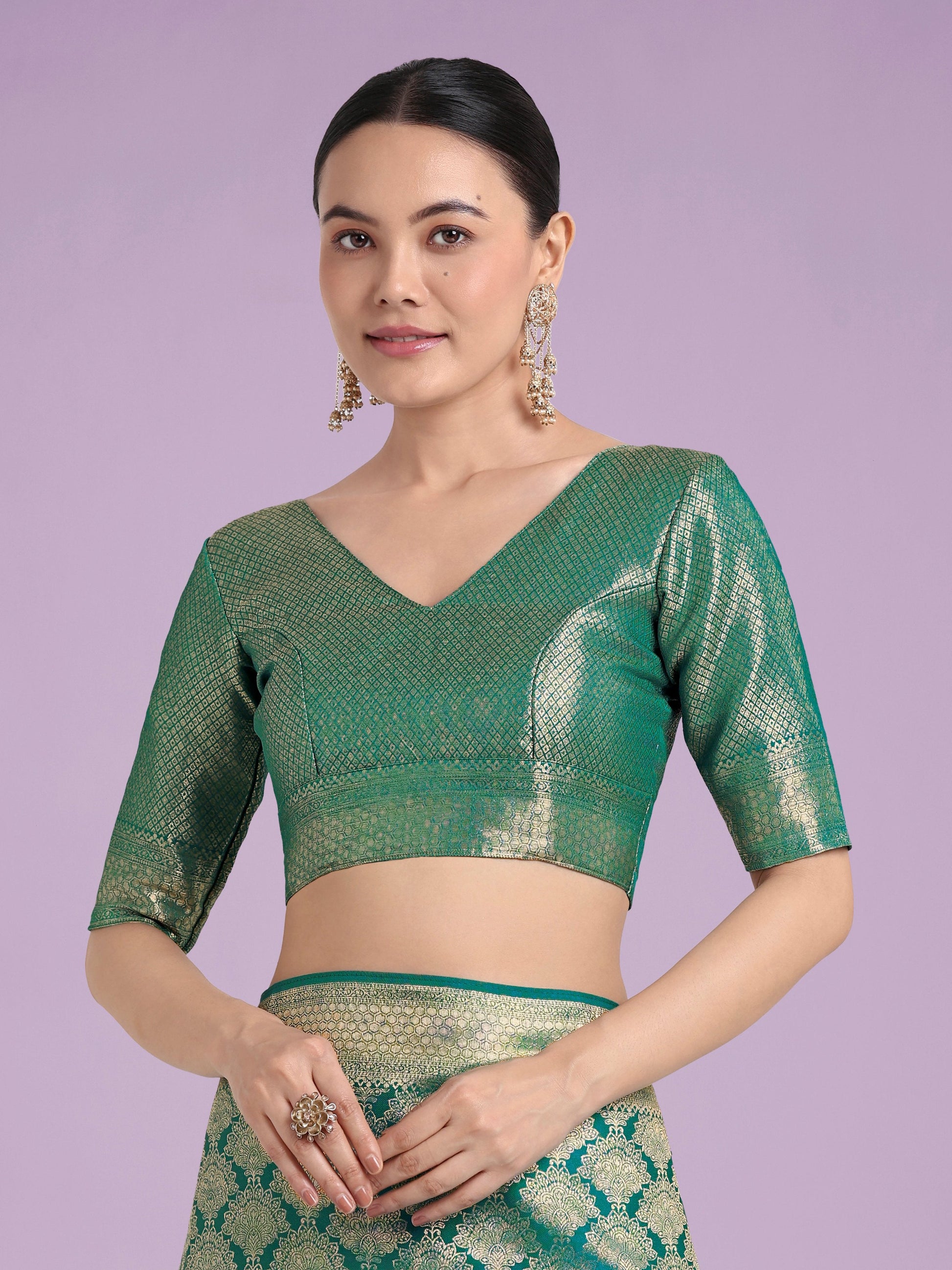 Monjolika Fashion Flattering Turquoise Banarasi Satin Silk Zari Weaving Work Designer Saree | Swadesiicart