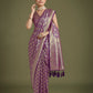 Monjolika Fashion Flattering Purple Banarasi Satin Silk Zari Weaving Work Designer Saree | Swadesiicart