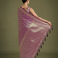 Monjolika Fashion Flattering Purple Banarasi Satin Silk Zari Weaving Work Designer Saree | Swadesiicart