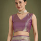 Monjolika Fashion Flattering Purple Banarasi Satin Silk Zari Weaving Work Designer Saree | Swadesiicart